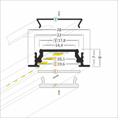 PROFIL LED GROOVE14