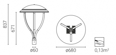 Lampa parkowa Cosmo Delta LED