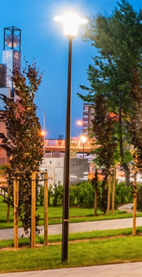 Latarnia parkowa Elba LED słup aluminiowy 4-5m czarny