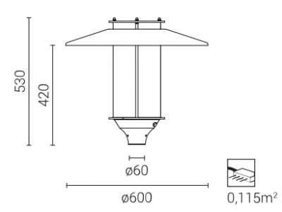 Latarnia parkowa Elba LED słup aluminiowy 4-5m czarny