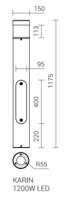 Lampa parkowa Karin 1200 LED 16