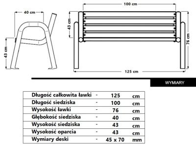Zestaw Mebli Ogrodowych Primario 125cm