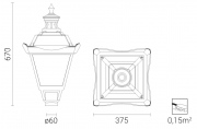 Lampa parkowa OS-11 LED z kloszem PMMA / przezroczystym