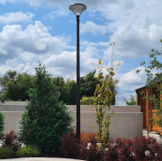  Elektriko Latarnia solarna uliczna LED 17W panel 25W ze słupem aluminiowym i fundamentem