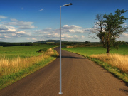  Elektriko Latarnia uliczna Grid LED słup aluminiowy z wysięgnikiem prostym jednoramiennym