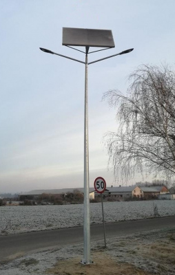 Lampa solarna uliczna LED 2x40W / panel 280W / słup 5m / aku 200Ah