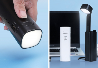 Lampka biurkowa LED 3W ściemnialna + power bank czarna