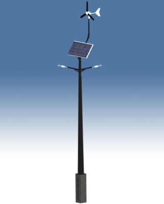 Lampa hybrydowa LED 2x20W / panel 275W / turbina 90W / 6m / 220Ah