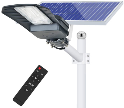 Lampa solarna uliczna LED Virgin 100 ze słupem 4m i fundamentem