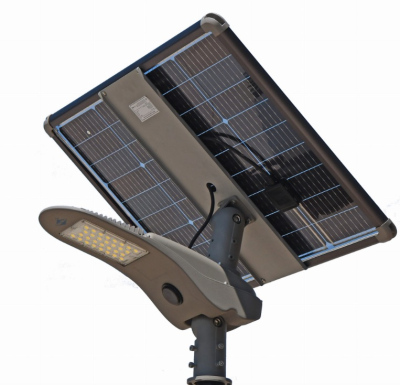 Lampa solarna Delphini II (LED 40W panel 100W) słup aluminiowy 4m i fundament