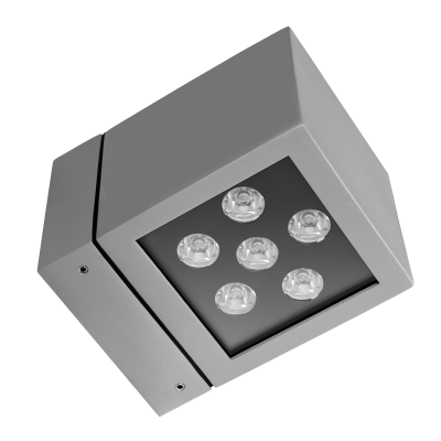 Kinkiet Ice Cube 1 Led  Ed 8w Niebieski Ip54 22  Szary