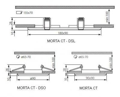 Sufitowa oprawa ozdobna MORTA CT-DSO50-B