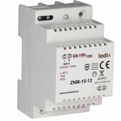 Zasilacz LED modułowy 12V DC 15W