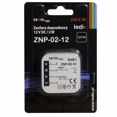 Zasilacz LED dopuszkowy 12V DC 2W