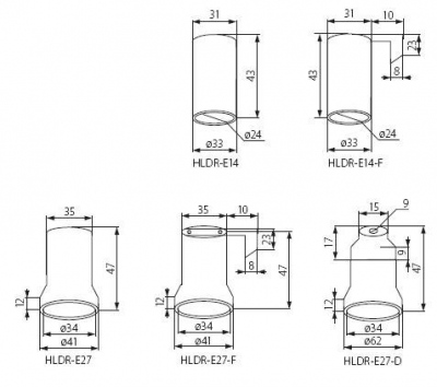 Oprawka ceramiczna HLDR-E27-F