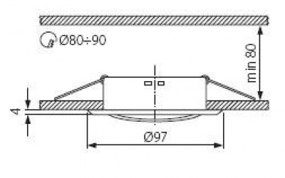 Sufitowa oprawa punktowa ARGUS CT-2115-BR/M