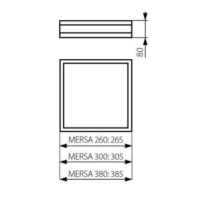 Plafoniera Mersa 380-W/M