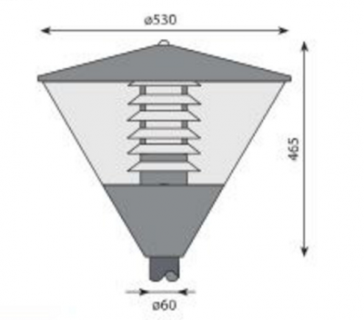 Oprawa Parkowa 100W E27 Hps/HIT + malowanie