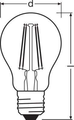 Led Retrofit Dim Cl A 40 4,5w/827 E27 Fil ścielmnialny