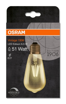 Vintage 1906 Led  Edison 60 Fil Gold Dim