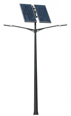 Lampa uliczna LED 2x56W / panele 2x280W / słup 6m / aku 2x200Ah