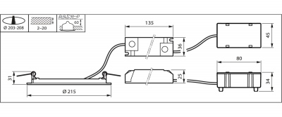 DN145B LED20S/830 PSU II WH