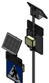 Znak aktywny D-6 z panelem solarnym całodobowy - komplet 2szt (bez słupka, czujki)