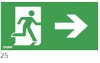 150x300 Piktogram 25 Chłopek W Drzwiach Strzałka Prawo Logo Awex (iso7010)